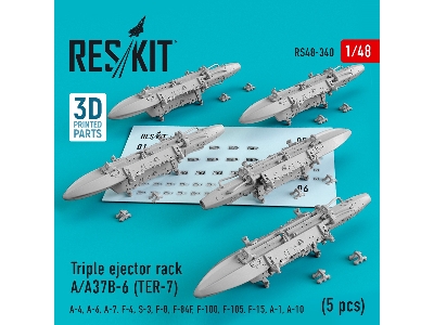 Triple Ejector Rack A/ A37b-6 Ter-7 5 Pcs A-4, A-6, A-7, F-4, S-3, F-8, F-84f, F-100, F-105, F-15, A-1, A-10 - zdjęcie 1