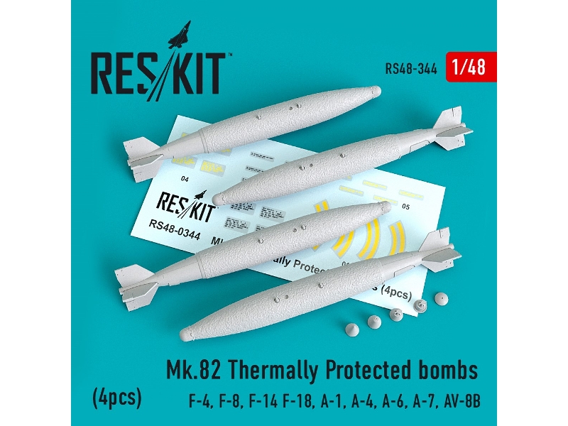 Mk.82 Thermally Protected Bombs (4pcs)(F-4, F-8, F-14 F-18, A-1, A-4, A-6, A-7, Av-8b) - zdjęcie 1 Mk.82 Thermally Protected Bombs (4pcs)(F-4, F-8, F-14 F-18, A-1, A-4, A-6, A-7, Av-8b) - zdjęcie 1