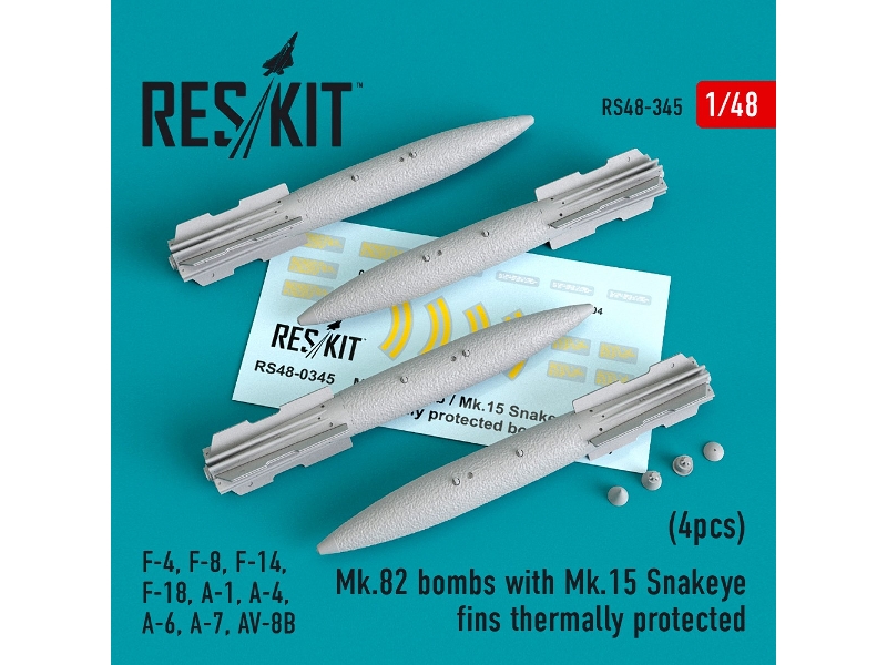 Mk.82 Bomb With Mk.15 Snakeye Fins Thermally Protected (4pcs)(F-4, F-8, F-14 F-18, A-1, A-4, A-6, A-7, Av-8b) - zdjęcie 1 Mk.82 Bomb With Mk.15 Snakeye Fins Thermally Protected (4pcs)(F-4, F-8, F-14 F-18, A-1, A-4, A-6, A-7, Av-8b) - zdjęcie 1