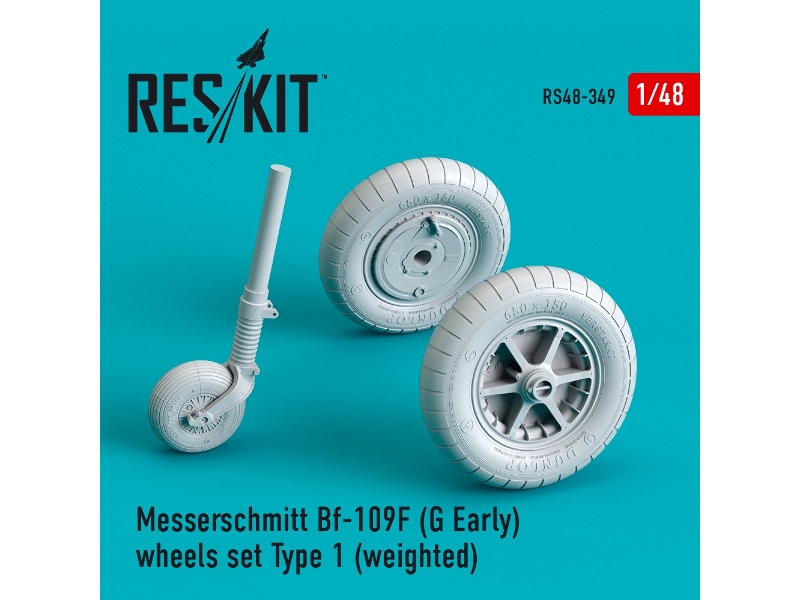 Messerschmitt Bf-109f (G Early) Wheels Set Type 1 (Weighted) - zdjęcie 1