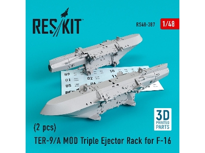 Ter-9/A Mod Triple Ejector Rack For F-16 (2 Pcs) (3d Printing) - zdjęcie 1