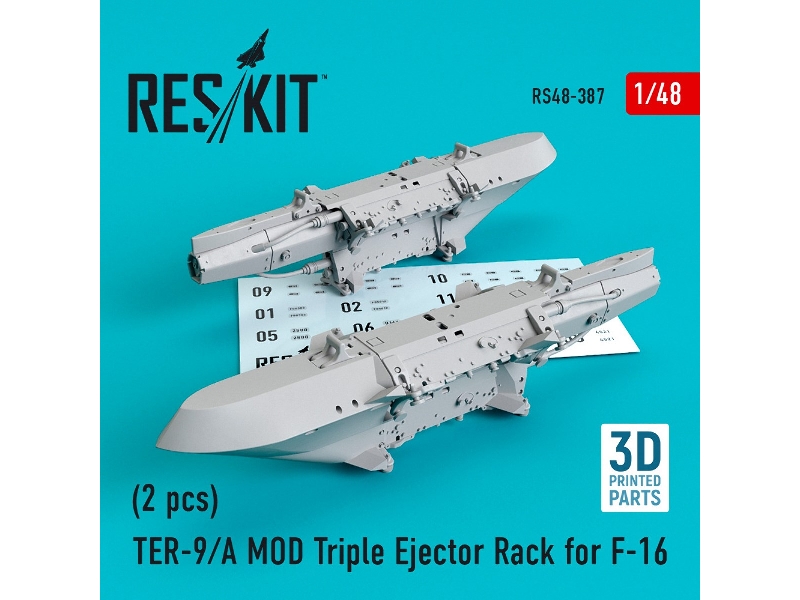 Ter-9/A Mod Triple Ejector Rack For F-16 (2 Pcs) (3d Printing) - zdjęcie 1 Ter-9/A Mod Triple Ejector Rack For F-16 (2 Pcs) (3d Printing) - zdjęcie 1