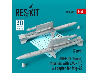 Agm-88 Harm Missiles With Lau-118 And Adapter For Mig-29 2 Pcs - zdjęcie 1