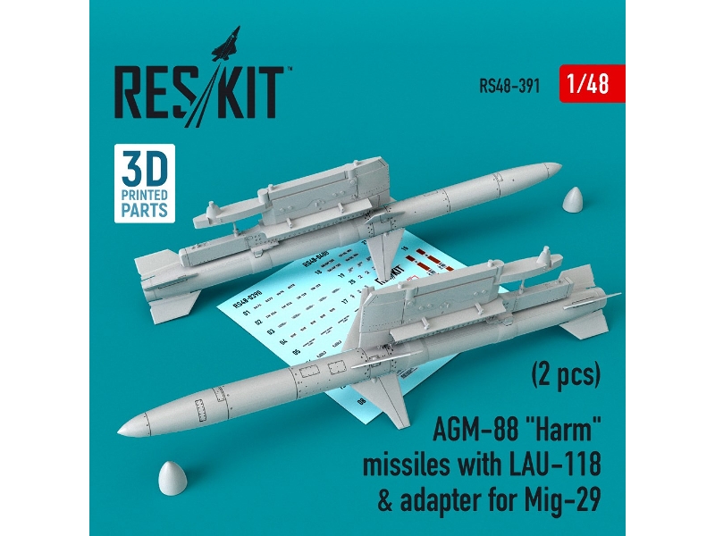 Agm-88 Harm Missiles With Lau-118 And Adapter For Mig-29 2 Pcs - zdjęcie 1 Agm-88 Harm Missiles With Lau-118 And Adapter For Mig-29 2 Pcs - zdjęcie 1