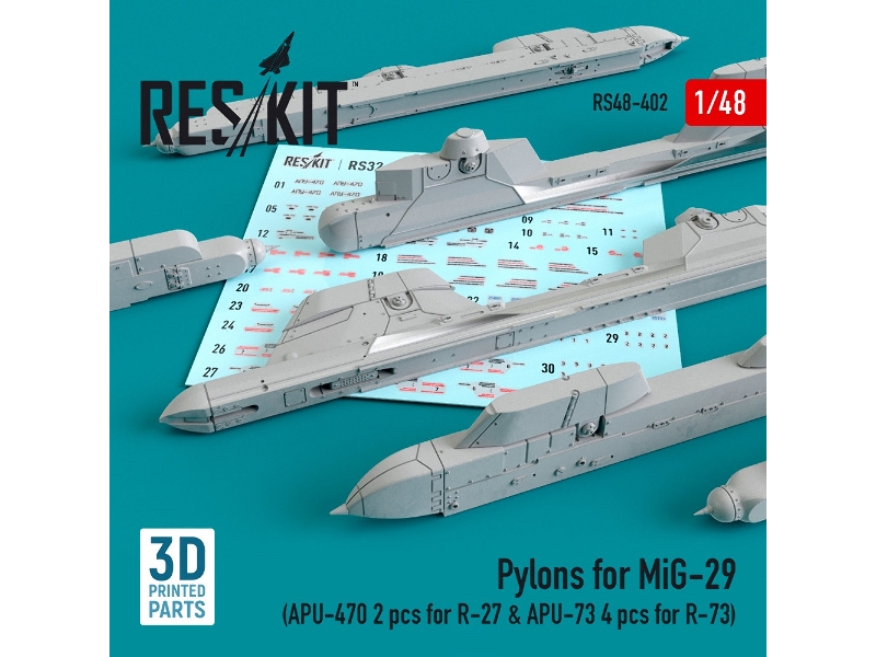 Pylons For Mig-29 Apu-470 2 Pcs For R-27 & Apu-73 2 Pcs For R-73 - zdjęcie 1 Pylons For Mig-29 Apu-470 2 Pcs For R-27 & Apu-73 2 Pcs For R-73 - zdjęcie 1