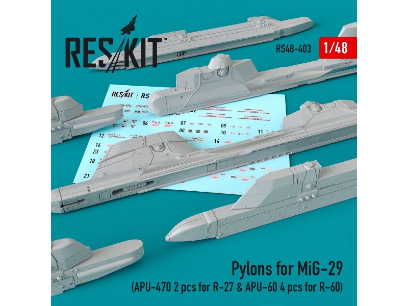 Pylons For Mig-29 Apu-470 2 Pcs For R-27 & Apu-60 2 Pcs For R-60 - zdjęcie 1 Pylons For Mig-29 Apu-470 2 Pcs For R-27 & Apu-60 2 Pcs For R-60 - zdjęcie 1