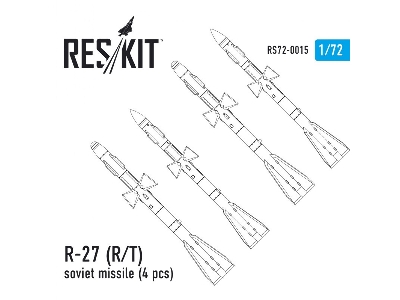 R-27 (R,t) Soviet Missile (4 Pcs) (Mig-29, Su-27/30/32/33/35/37) - zdjęcie 2