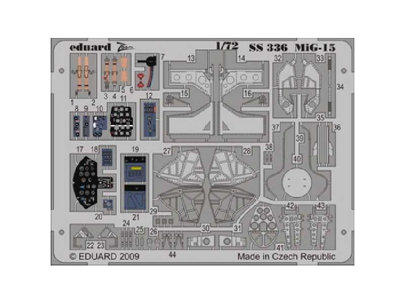 MiG-15 S. A. 1/72 - Hobby Boss - blaszki - zdjęcie 1 MiG-15 S. A. 1/72 - Hobby Boss - blaszki - zdjęcie 1
