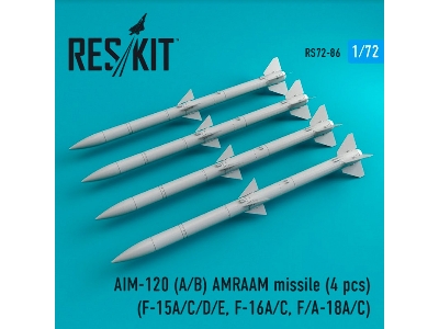 Aim-120 (A/B) Amraam Missile (4 Pcs) (F-15a/C/D/E, F-16a/C, F/A-18a/C) - zdjęcie 1