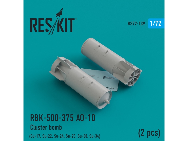 Rbk-500-375 AO-10 Cluster Bomb (2 Pcs) (Su-17, Su-22, Su-24, Su-25, Su-30, Su-34) - zdjęcie 1 Rbk-500-375 AO-10 Cluster Bomb (2 Pcs) (Su-17, Su-22, Su-24, Su-25, Su-30, Su-34) - zdjęcie 1