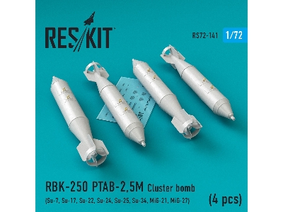 Rbk-250 Ptab-2,5m Cluster Bomb (4 Pcs) (Su-7, Su-17, Su-22, Su-24, Su-25, Su-34, Mig-21, Mig-27) - zdjęcie 1