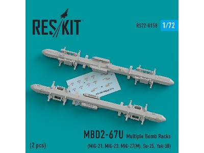 Mbd2-67u (2 Pcs) Multiple Bomb Racks (Mig-21, Mig-23, Mig-27(M), Su-25, Yak-38) - zdjęcie 1
