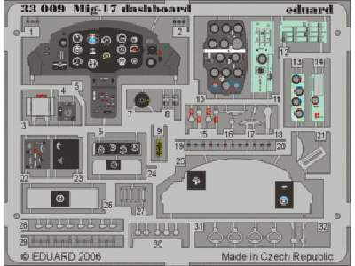  MiG-17 dashboard 1/32 - Trumpeter - blaszki - zdjęcie 1