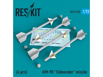 Aim-9b Sidewinder Missile (4 Pcs) A-4, A-7, F-4d1, F-4, F-8, F-3h, F-11, F-86,f-100, F-104, F-105, Mirage Iii, Harri - zdjęcie 1