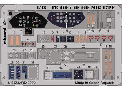  MiG-17PF S. A. 1/48 - Hobby Boss - blaszki - zdjęcie 1