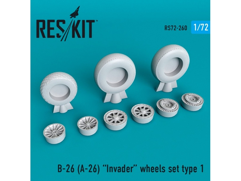 B-26 (A-26) Invader Wheels Set Type 1 - zdjęcie 1 B-26 (A-26) Invader Wheels Set Type 1 - zdjęcie 1