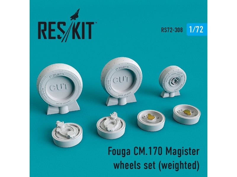 Fouga Cm.170 Magister Wheels Set Weighted - zdjęcie 1