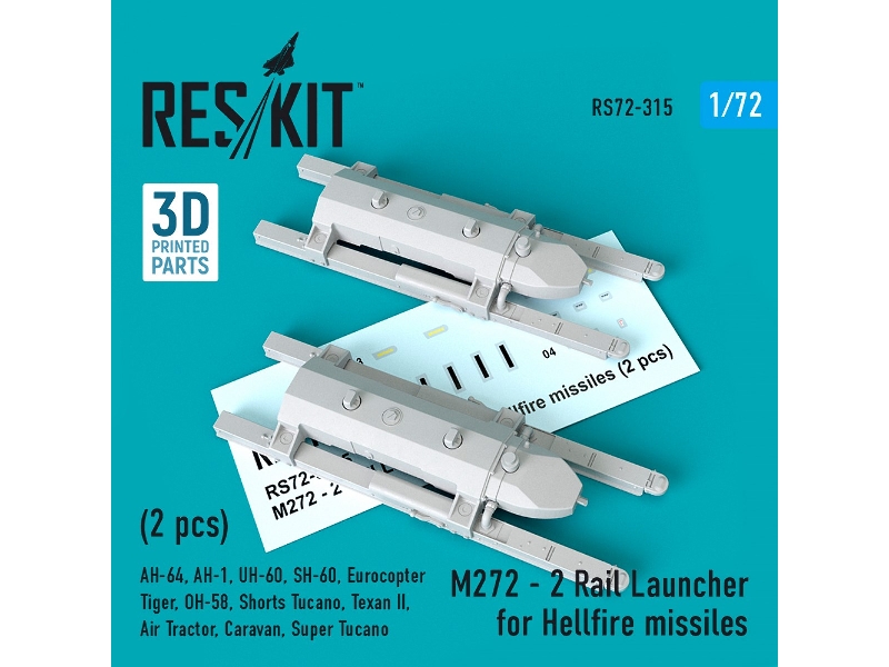 M272 - 2 Rail Launcher For Hellfire Missiles (2 Pcs) (Ah-64, Ah-1, Uh-60, Sh-60, Eurocopter Tiger, Oh-58, Shorts Tucano, Texan I M272 - 2 Rail Launcher For Hellfire Missiles (2 Pcs) (Ah-64, Ah-1, Uh-60, Sh-60, Eurocopter Tiger, Oh-58, Shorts Tucano, Texan I
