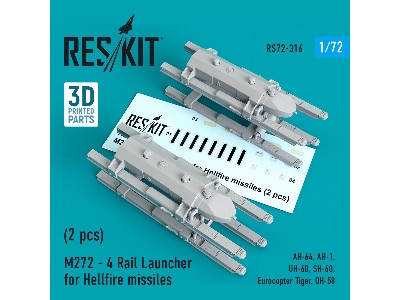 M272 - 4 Rail Launcher For Hellfire Missiles (2 Pcs) (Ah-64, Ah-1, Uh-60, Sh-60, Eurocopter Tiger, Oh-58) - zdjęcie 1