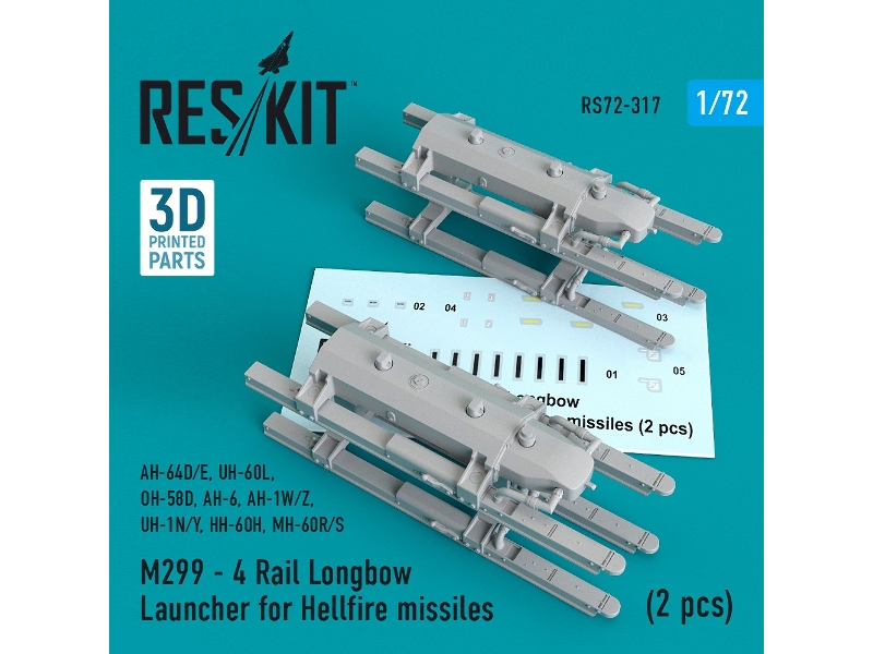 M299 - 4 Rail Longbow Launcher For Hellfire Missiles (2 Pcs) (Ah-64d/E, Uh-60l, Oh-58d, Ah-6, Ah-1w/Z, Uh-1n/Y, Hh-60h, Mh-60r/S M299 - 4 Rail Longbow Launcher For Hellfire Missiles (2 Pcs) (Ah-64d/E, Uh-60l, Oh-58d, Ah-6, Ah-1w/Z, Uh-1n/Y, Hh-60h, Mh-60r/S
