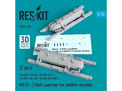 M310 - 2 Rail Launcher For Hellfire Missiles (2 Pcs) (Ah-64d/E, Uh-60l, Oh-58d, Ah-6, Ah-1w/Z, Uh-1n/Y, Hh-60h, Mh-60r/S) - zdję