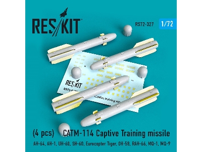 Catm-114 Captive Training Missiles (4 Pcs) (Ah-64, Ah-1, Uh-60, Sh-60, Eurocopter Tiger, Oh-58, Rah-66, Mq-1, Mq-9) - zdjęcie 1