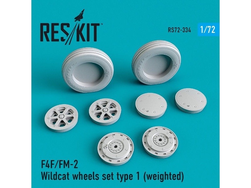 F4f/Fm-2 Wildcat Wheels Set Type 1 Weighted - zdjęcie 1 F4f/Fm-2 Wildcat Wheels Set Type 1 Weighted - zdjęcie 1