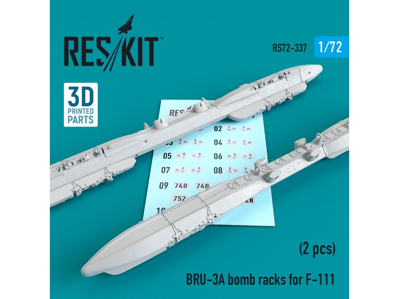 Bru-3a Bomb Racks For F-111 (2 Pcs) (3d Printing) (1/72) - zdjęcie 1 Bru-3a Bomb Racks For F-111 (2 Pcs) (3d Printing) (1/72) - zdjęcie 1