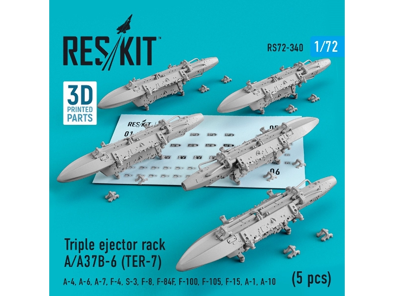 Triple Ejector Rack A/ A37b-6 Ter-7 5 Pcs A-4, A-6, A-7, F-4, S-3, F-8, F-84f, F-100, F-105, F-15, A-1, A-10 - zdjęcie 1