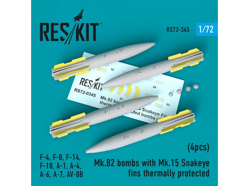 Mk.82 Bombs With Mk.15 Snakeye Fins Thermally Protected (4pcs)(F-4, F-8, F-14, F-18, A-1, A-4, A-6, A-7, Av-8b) - zdjęcie 1 Mk.82 Bombs With Mk.15 Snakeye Fins Thermally Protected (4pcs)(F-4, F-8, F-14, F-18, A-1, A-4, A-6, A-7, Av-8b) - zdjęcie 1