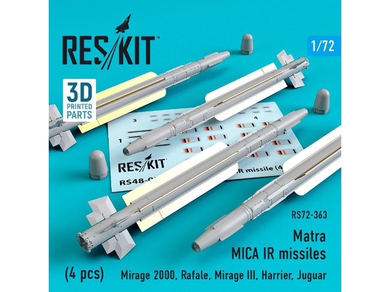 Matra Mica Ir Missiles (4 Pcs) (Mirage 2000, Rafale, Mirage Iii, Harrier, Jaguar) - zdjęcie 1 Matra Mica Ir Missiles (4 Pcs) (Mirage 2000, Rafale, Mirage Iii, Harrier, Jaguar) - zdjęcie 1