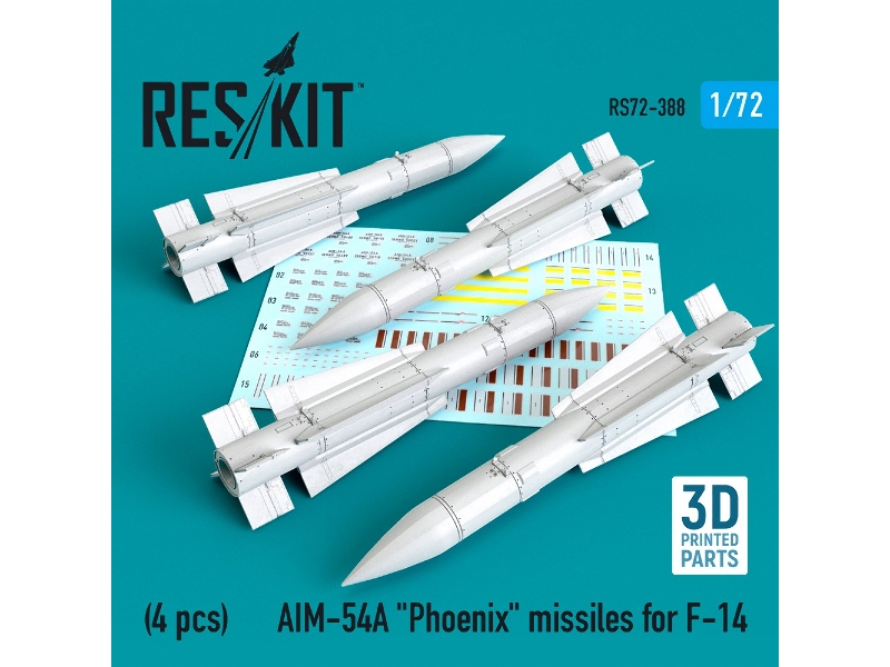 Aim-54a Phoenix Missiles For F-14 (4pcs) (1/72) - zdjęcie 1 Aim-54a Phoenix Missiles For F-14 (4pcs) (1/72) - zdjęcie 1