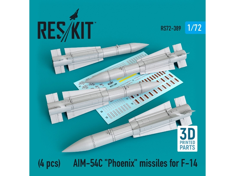 Aim-54c Phoenix Missiles For F-14 (4pcs) (1/72) - zdjęcie 1 Aim-54c Phoenix Missiles For F-14 (4pcs) (1/72) - zdjęcie 1