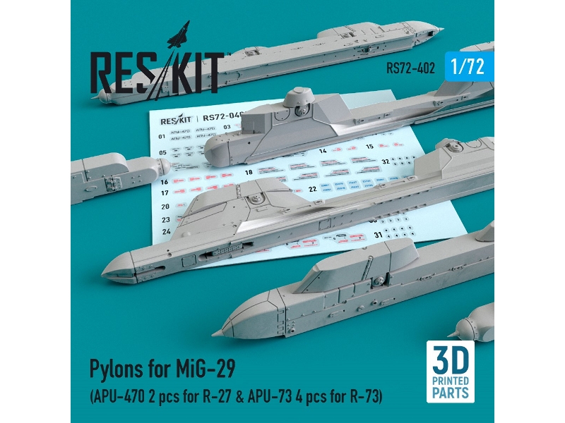 Pylons For Mig-29 Apu-470 2 Pcs For R-27 & Apu-73 2 Pcs For R-73 - zdjęcie 1 Pylons For Mig-29 Apu-470 2 Pcs For R-27 & Apu-73 2 Pcs For R-73 - zdjęcie 1