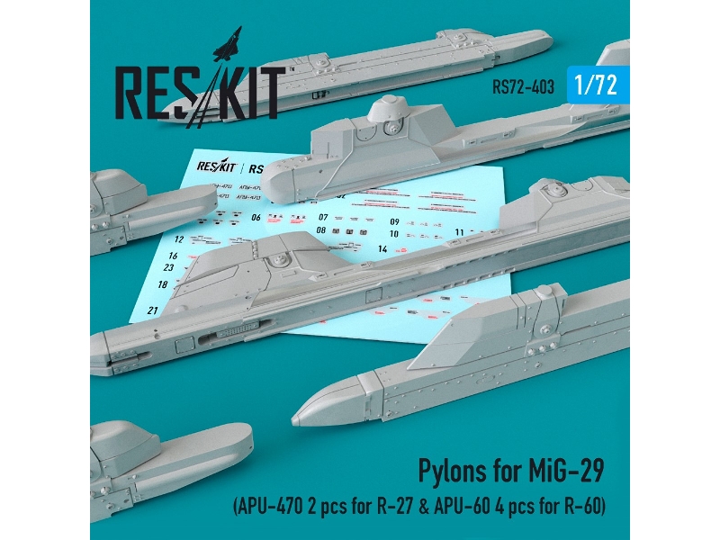 Pylons For Mig-29 Apu-470 2 Pcs For R-27 & Apu-60 2 Pcs For R-60 - zdjęcie 1 Pylons For Mig-29 Apu-470 2 Pcs For R-27 & Apu-60 2 Pcs For R-60 - zdjęcie 1