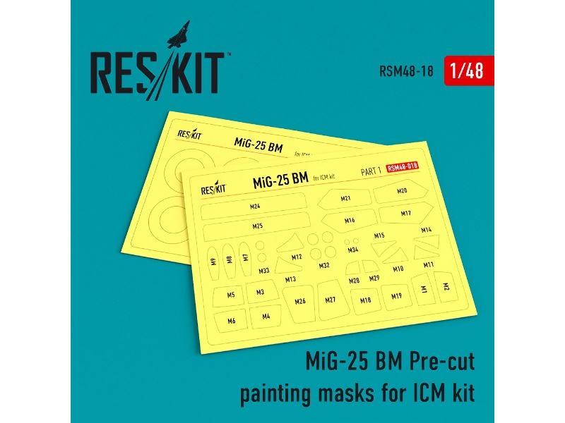 Mig-25 Bm Pre-cut Painting Masks - zdjęcie 1 Mig-25 Bm Pre-cut Painting Masks - zdjęcie 1
