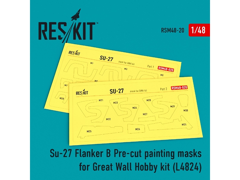 Su-27 Flanker B Pre-cut Painting Masks - zdjęcie 1 Su-27 Flanker B Pre-cut Painting Masks - zdjęcie 1
