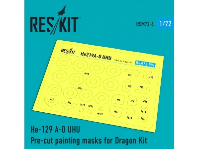 He-219 A-0 Uhu Pre-cut Painting Masks For Dragon Kit - zdjęcie 1