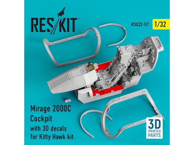 Mirage 2000c Cockpit With 3d Decals For Kitty Hawk Kit - zdjęcie 1 Mirage 2000c Cockpit With 3d Decals For Kitty Hawk Kit - zdjęcie 1