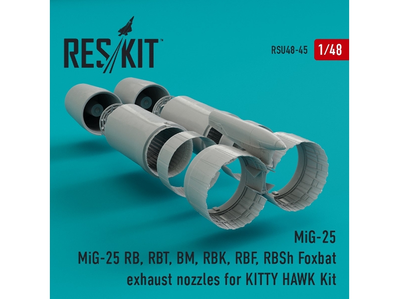 Mig-25 Rb, Rbt, Bm, Rbk, Rbf, Rbsh Foxbat Exhaust Nozzles For Kitty Hawk Kit - zdjęcie 1
