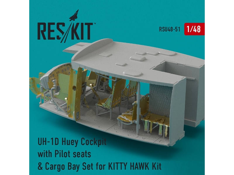 Uh-1d Huey Cockpit With Pilot Seats & Cargo Bay Set For Kitty Hawk Kit - zdjęcie 1 Uh-1d Huey Cockpit With Pilot Seats & Cargo Bay Set For Kitty Hawk Kit - zdjęcie 1