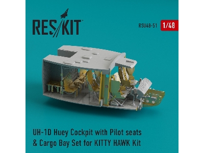 Uh-1d Huey Cockpit With Pilot Seats & Cargo Bay Set For Kitty Hawk Kit - zdjęcie 2