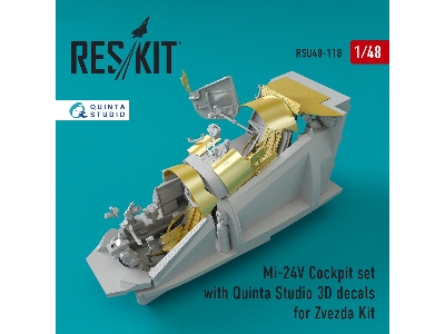 Mi-24 (V) Cockpit Set With Quinta Studio 3d Decals For Zvezda Kit - zdjęcie 3