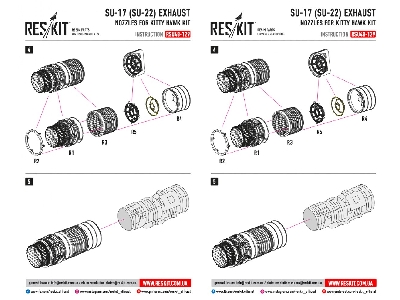 Su-17 Su-22 Exhaust Nozzles For Kitty Hawk Kit - zdjęcie 3