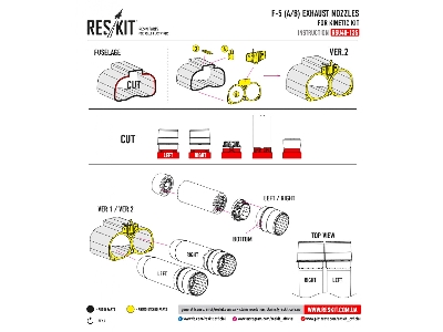 F-5 A/ B Exhaust Nozzles For Kinetic Kit - zdjęcie 3