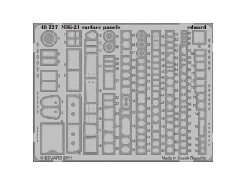 MiG-21 surface panels S. A. 1/48 - Eduard - blaszki - zdjęcie 1 MiG-21 surface panels S. A. 1/48 - Eduard - blaszki - zdjęcie 1