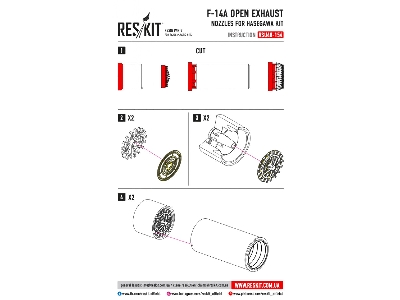 F-14a Open Exhaust Nozzles For Hasegawa Kit - zdjęcie 2