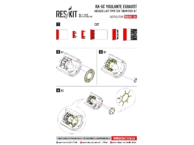 Ra-5c Vigilante Exhaust Nozzles Late Type For Trumpeter Kit - zdjęcie 2