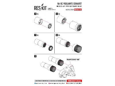 Ra-5c Vigilante Exhaust Nozzles Late Type For Trumpeter Kit - zdjęcie 3