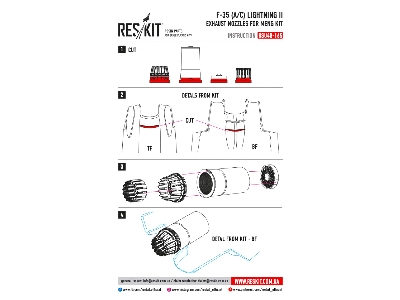 F-35 A/ C Lightning Ii Exhaust Nozzles For Meng Kit - zdjęcie 2